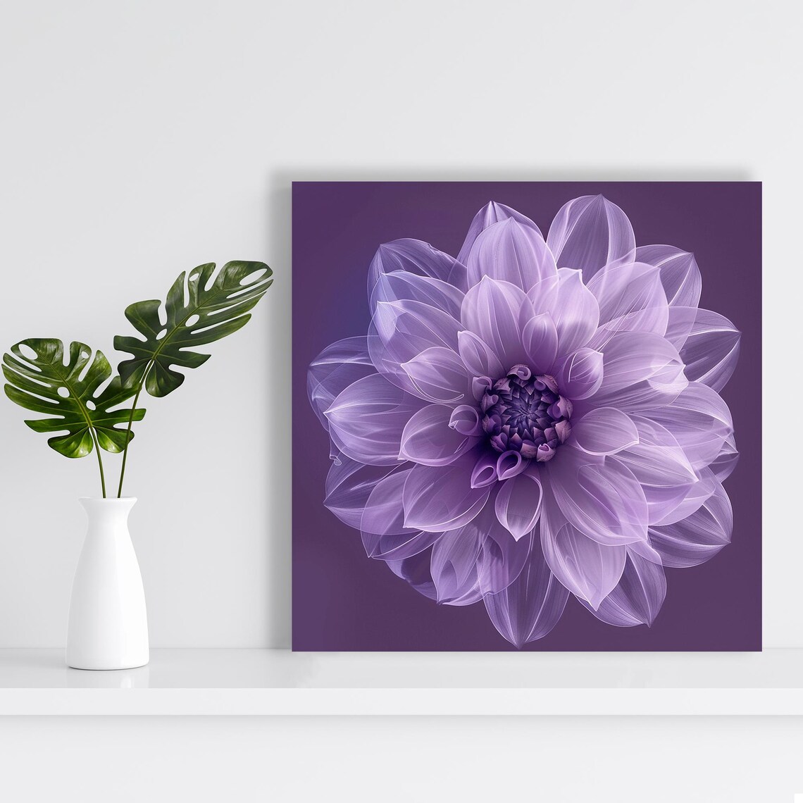 Dahlia Floral Minimalism Art Print, Bedroom Decor - Image 2