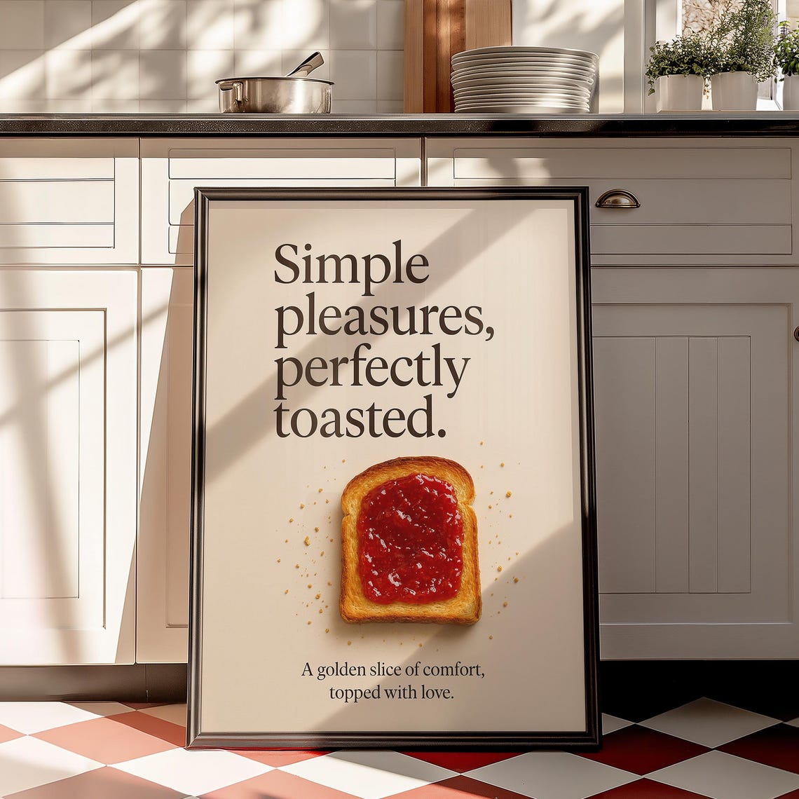 Simple Pleasures Perfectly Toasted Jam Toast Kitchen Decor Wall Art