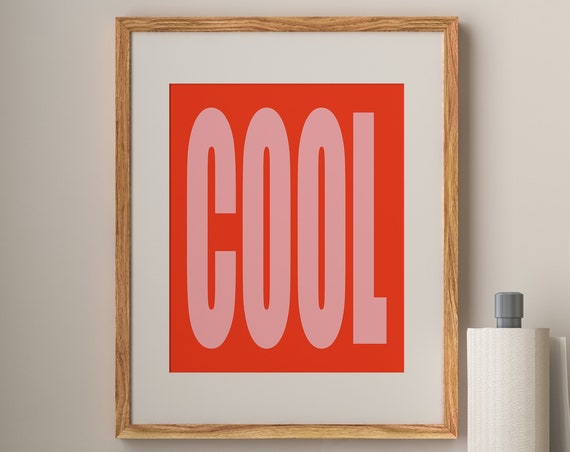 Cool In Pink And Red Trendy Decor Apartment Decor Preppy Room Decor Colourful Decor Pink And Red Art Bold Print Statement Print