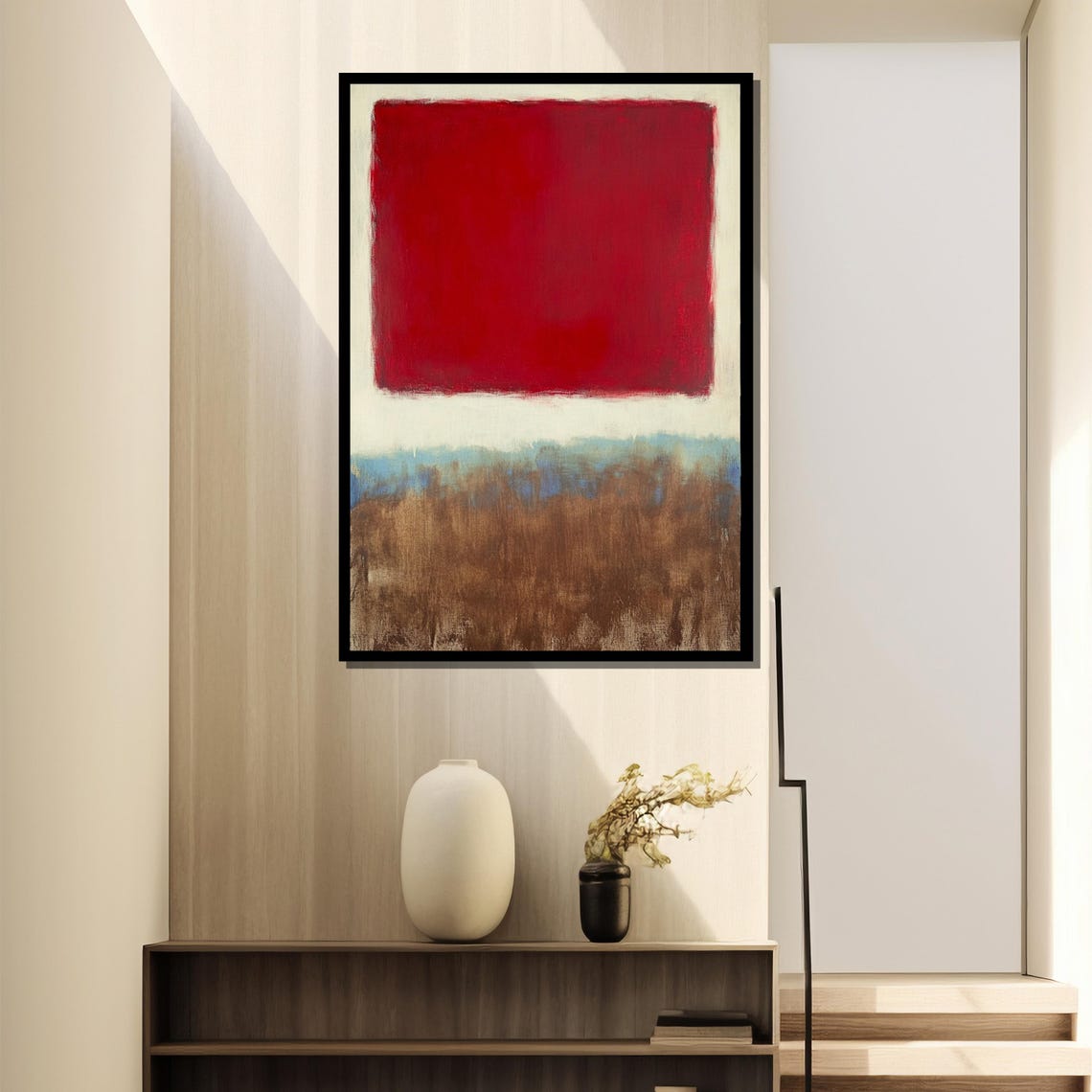 Mark Rothko Abstract Red Earth And Blue Art Print - Image 2