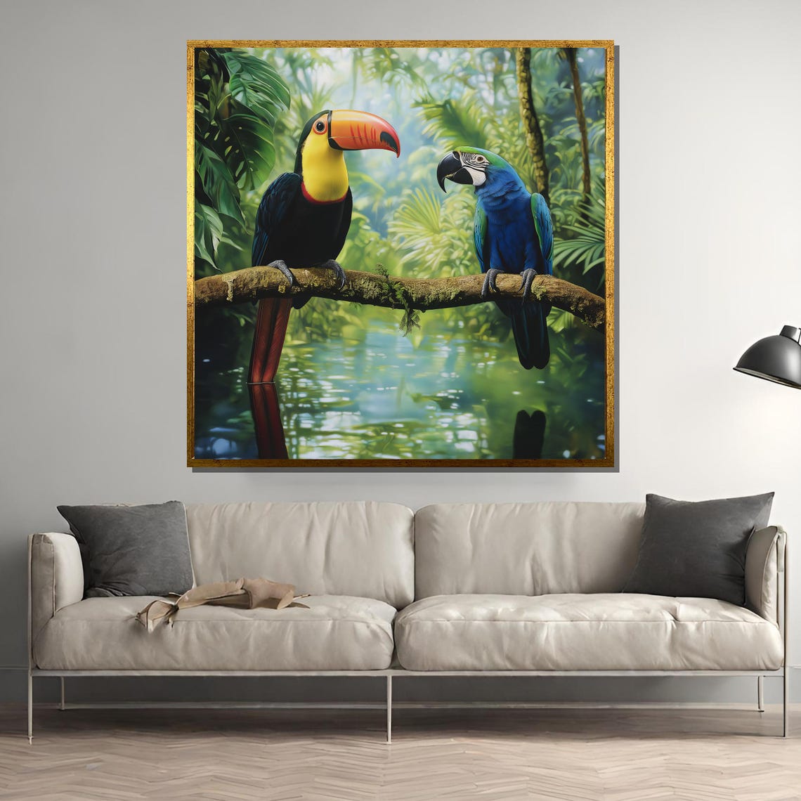 Toucan and Macaw Tropical Birds Art Print