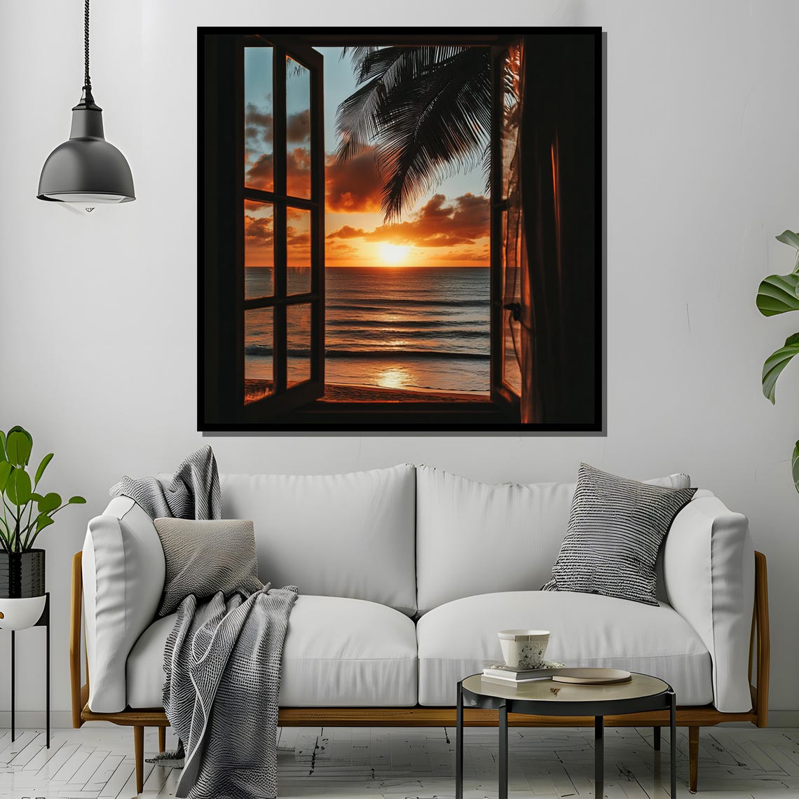 Tropical Ocean Sunrise View From Open Window - Image 2