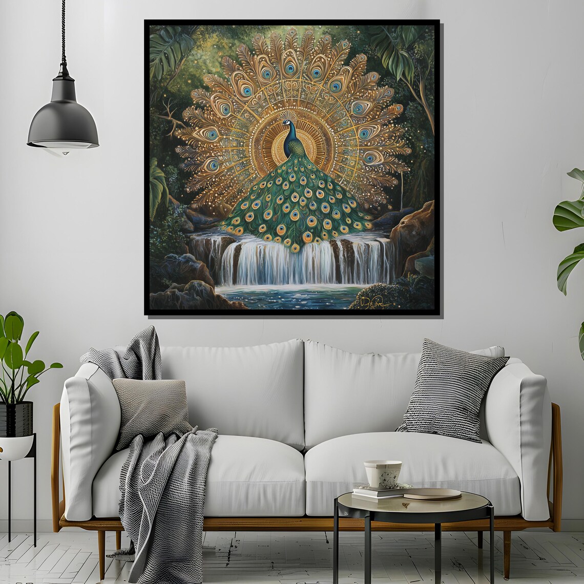Mandala Peacock Art, Spiritual Animal Artwork - Image 2