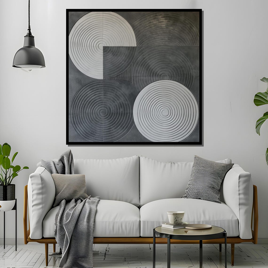 Overlapping Circular Patterns, Modern Geometric Abstract - Image 2