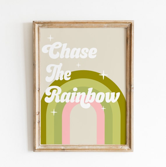 Chase The Rainbow Print St Patricks Day Prints Kids Room Print Play Room Wall Art St Patricks Digital Download