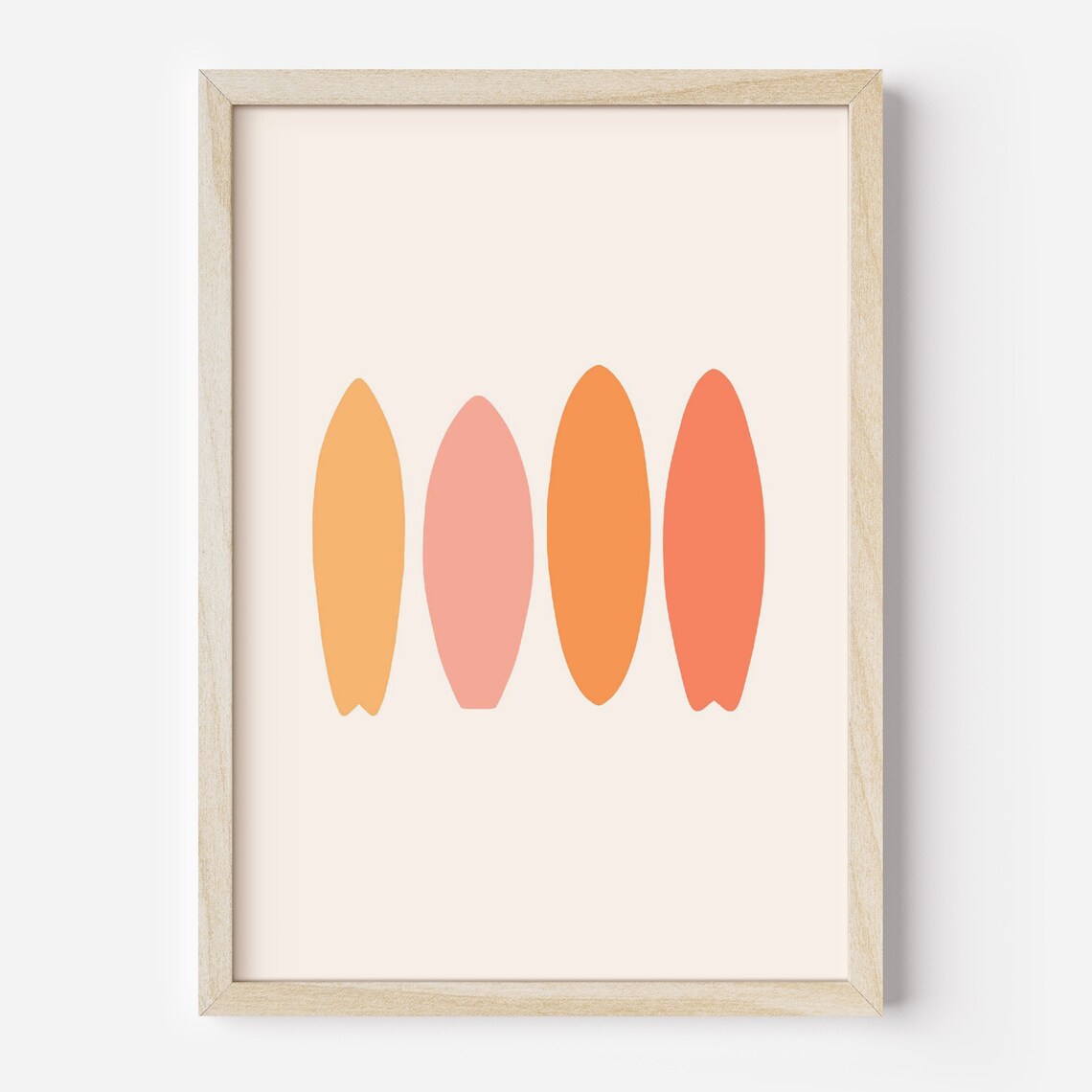 Four Pastel Surfboards Colorful Retro Surf Decor Beach House Art Poster - Image 2