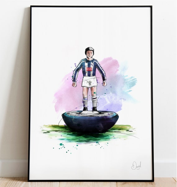 West Bromwich Albion Subbuteo Art Print Drawing Illustration Watercolour
