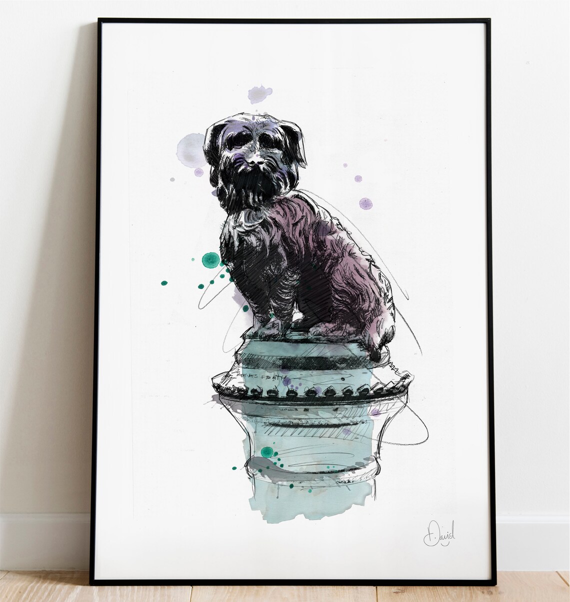 Greyfriars Bobby Illustration, Scotland Art Print