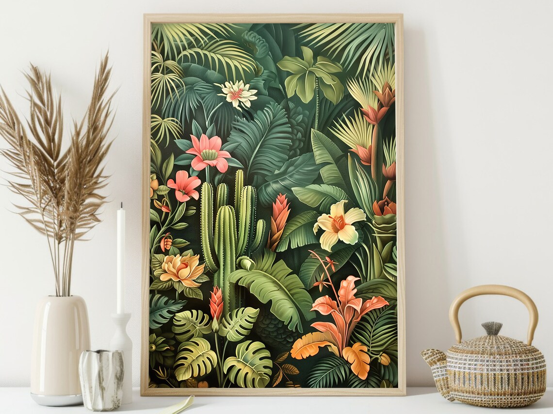 Cottage Tropical Leaf Botanical Poster Print - Image 4