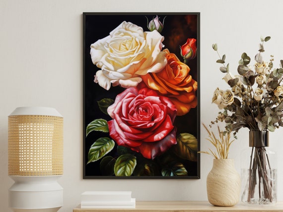 Wild Flower Still Life Painting Flower Art Print Dark Flowers Print Gothic Art Print Dark Academia Art Print Dark Flowers Poster