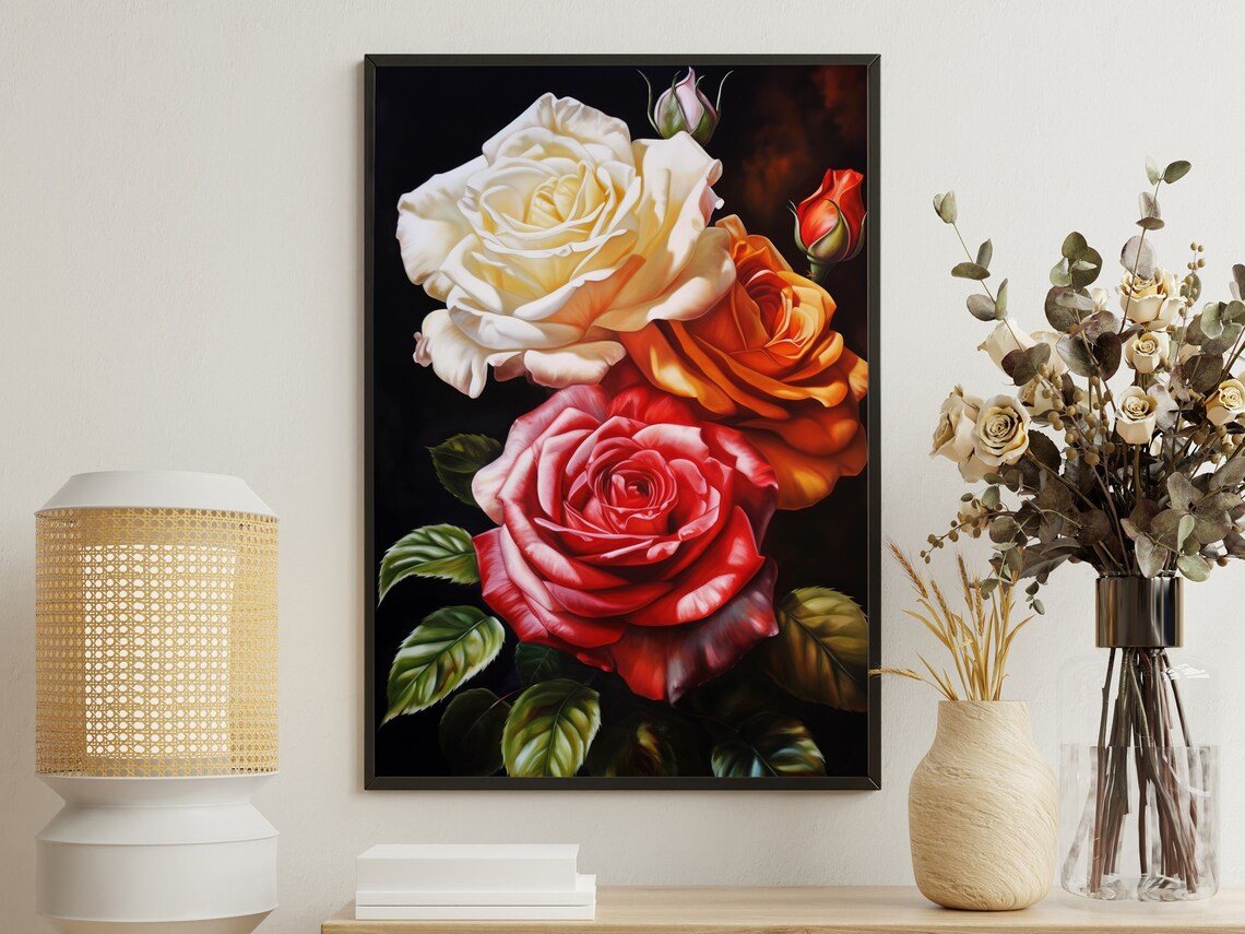 Wild Flower Still Life Painting Flower Art Print Dark Flowers Print Gothic Art Print Dark Academia Art Print Dark Flowers Poster