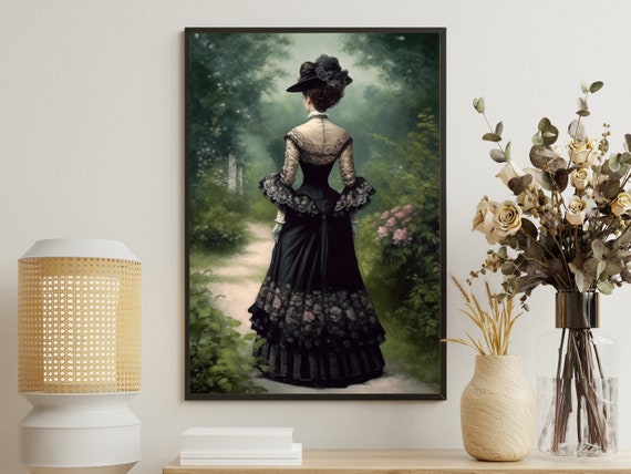 Vintage Victorian Woman Painting Victorian Art Print Victorian Print Dark Academia Art Gothic Art Print Victorian Poster Print