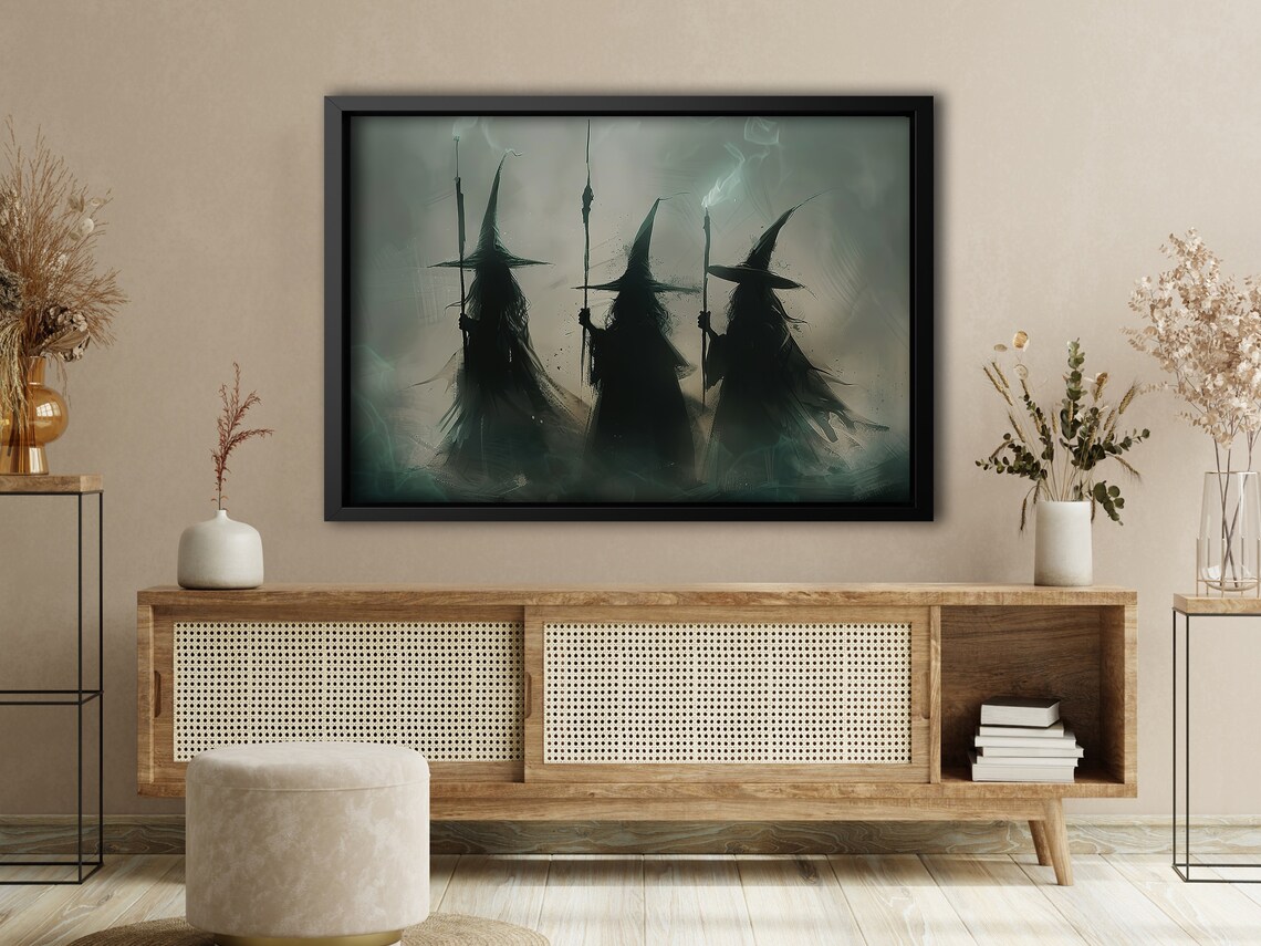 Three Witches In Dark Night, Halloween Poster Print - Image 4