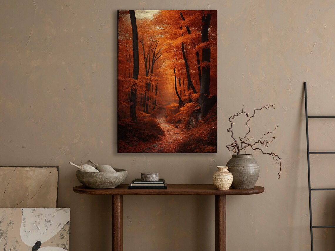 Autumn Forest Path Painting, Fall Wall Decor - Image 4