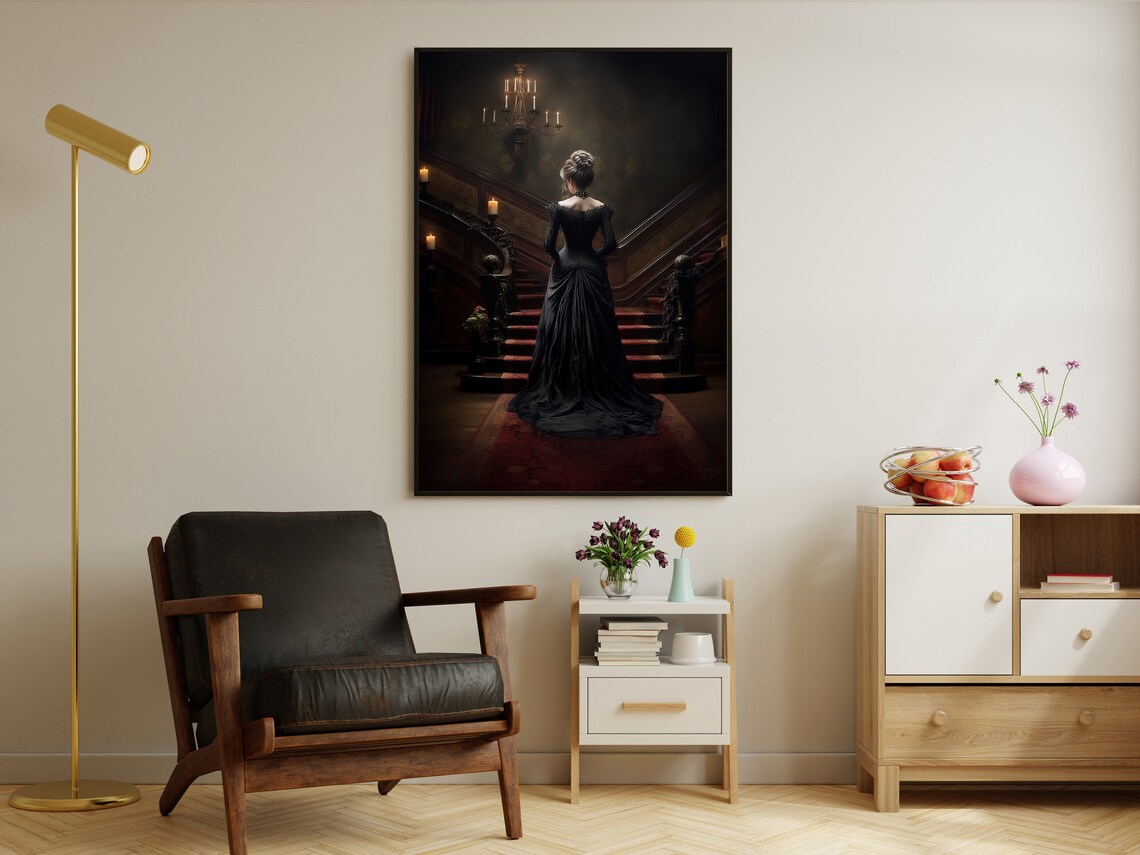 Victorian Woman, Gothic Dark Academia Art Print - Image 4