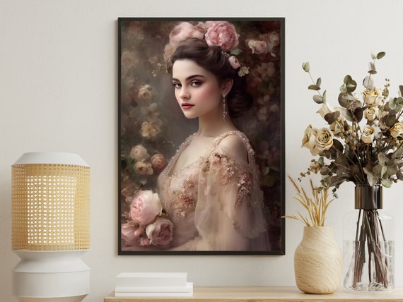 Vintage Victorian Woman Painting Victorian Art Print Victorian Print Dark Academia Art Gothic Art Print Victorian Poster Print