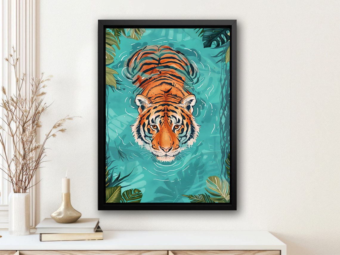 Matisse Tiger In Bathtub Painting Tiger Print Tiger Poster Print Bathroom Wall Art - Image 3