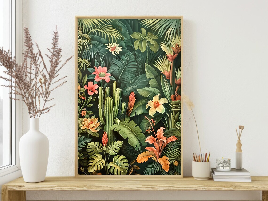 Cottage Tropical Leaf Botanical Poster Print - Image 3