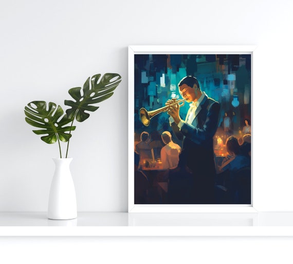 Man Playing Saxophone Music Art Print