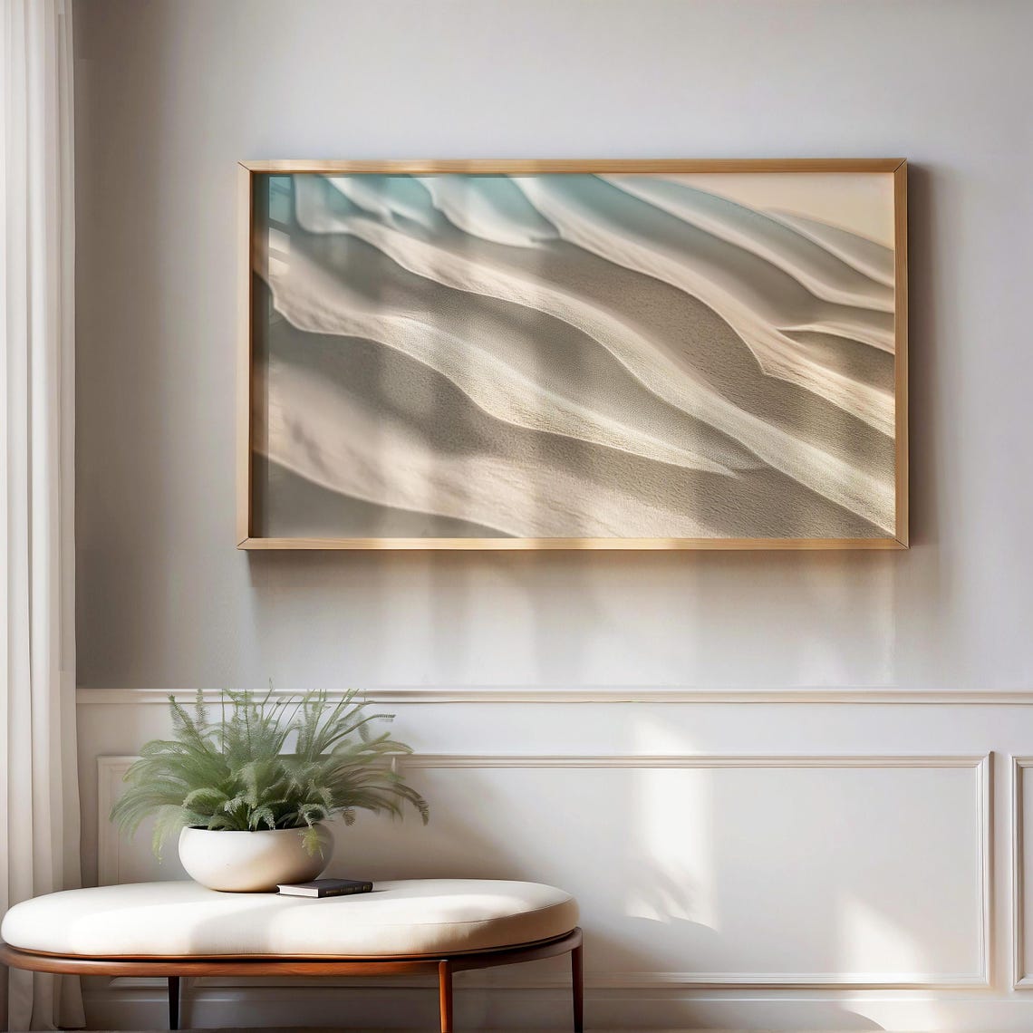 Minimalist Sand Dune Waves Abstract Beige Photography Poster