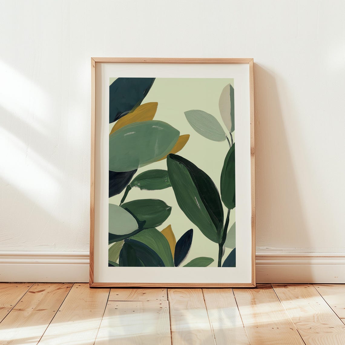 Gouache Leaves Print Nature Wall Art Botanical Decor