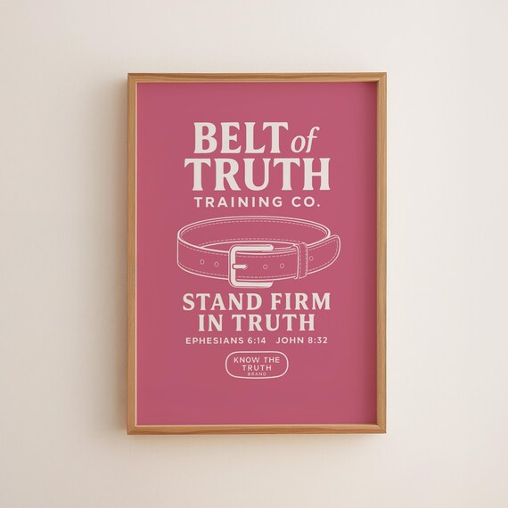 Ephesians 6 Bible Verse Print Armor Of God Pink Scripture Wall Art