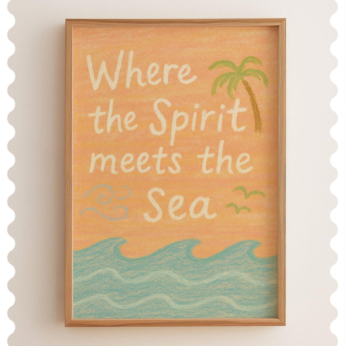 Where the Spirit Meets the Sea Beach Christian Faith Sunset Poster