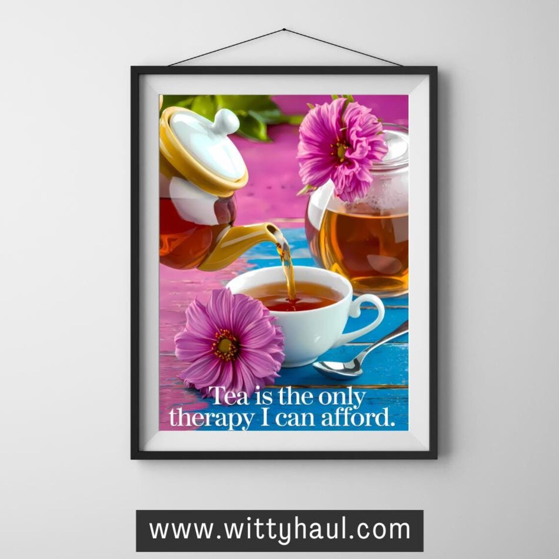 Tea Wall Art, Modern Tea Decor Poster