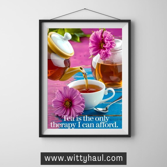 Tea Wall Art, Modern Tea Decor Poster
