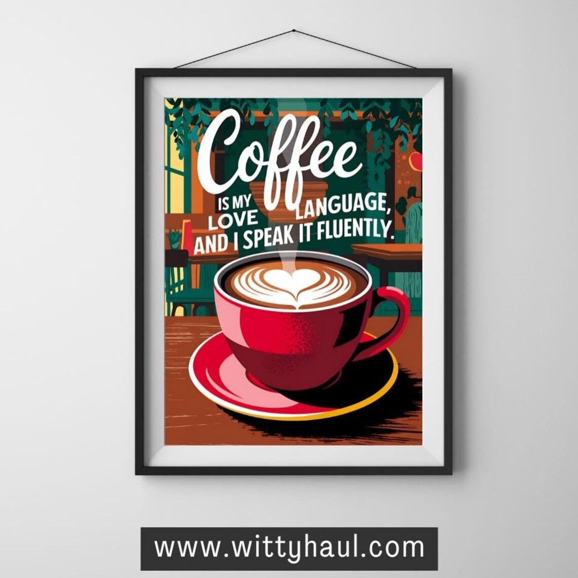 Coffee Wall Art, Trendy Bar Decor Print