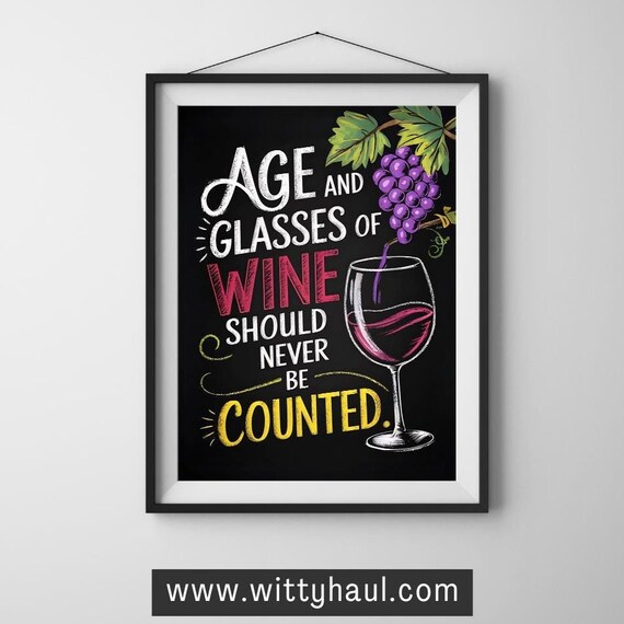 Wine Poster Art, Modern Wine Saying Joke