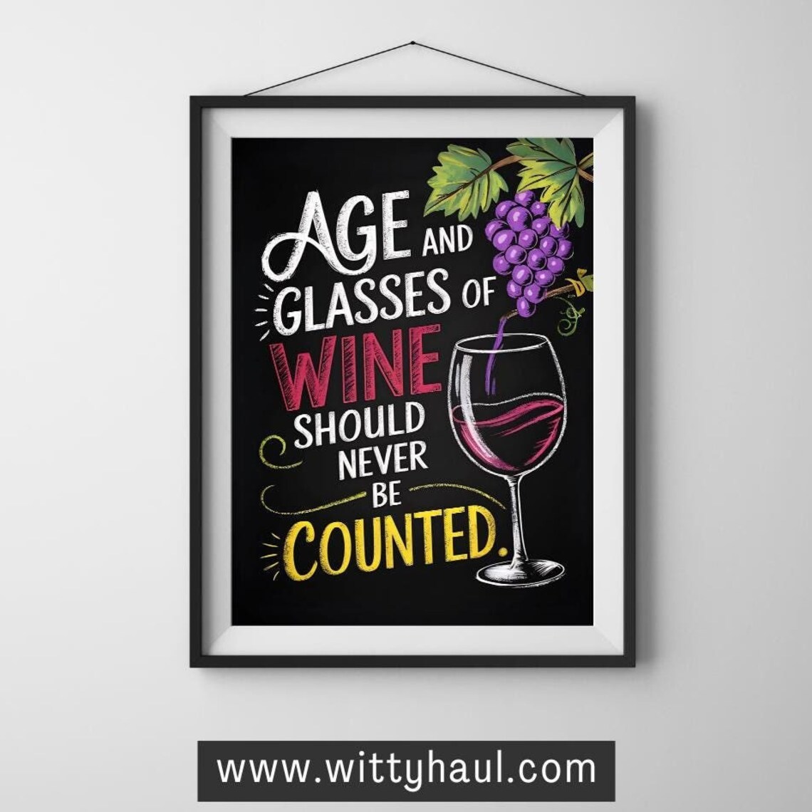 Wine Poster Art, Modern Wine Saying Joke