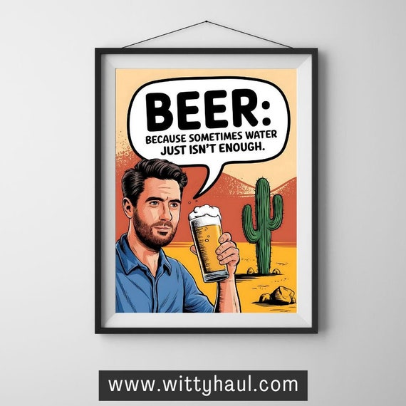 Beer Humour, Funny Beer Jokes Art Print