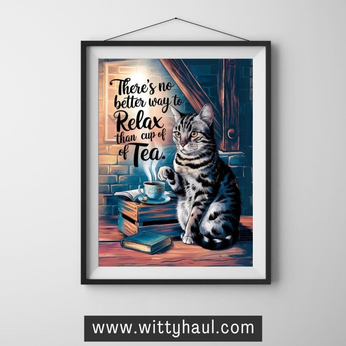 Funny Tea Wall Art, Tea Lover Kitchen Decor