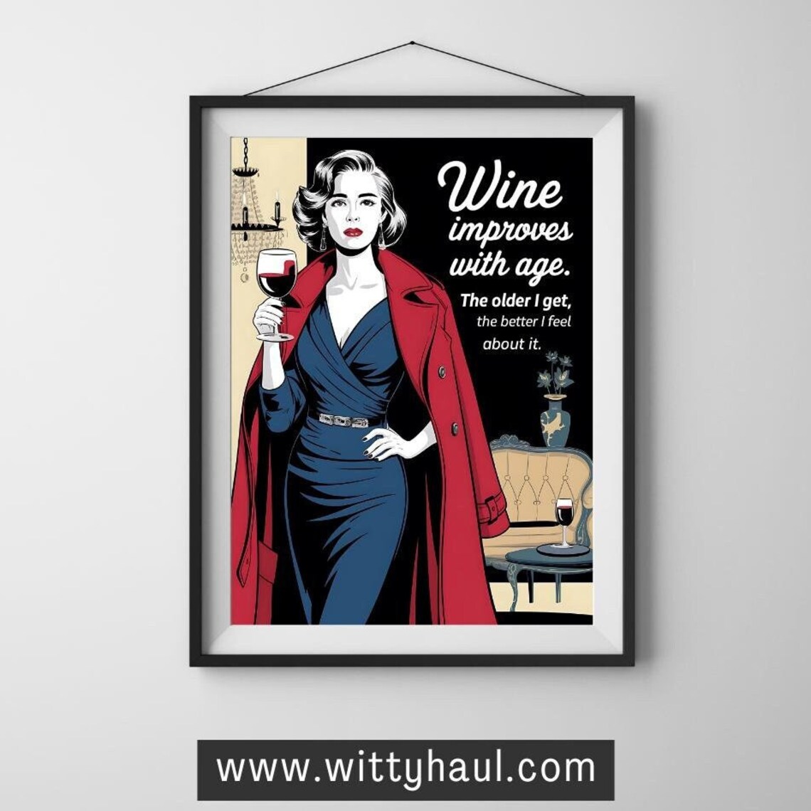 Wine Poster, Funny Wine Quotes Kitchen Art