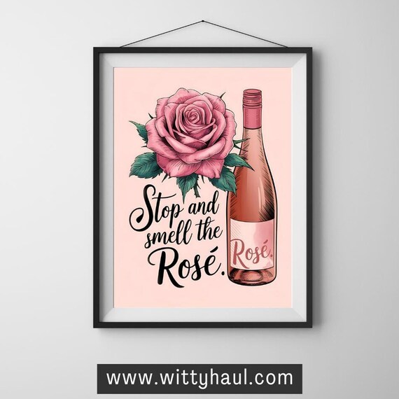 Wine Print, Modern Bar Cart Decor