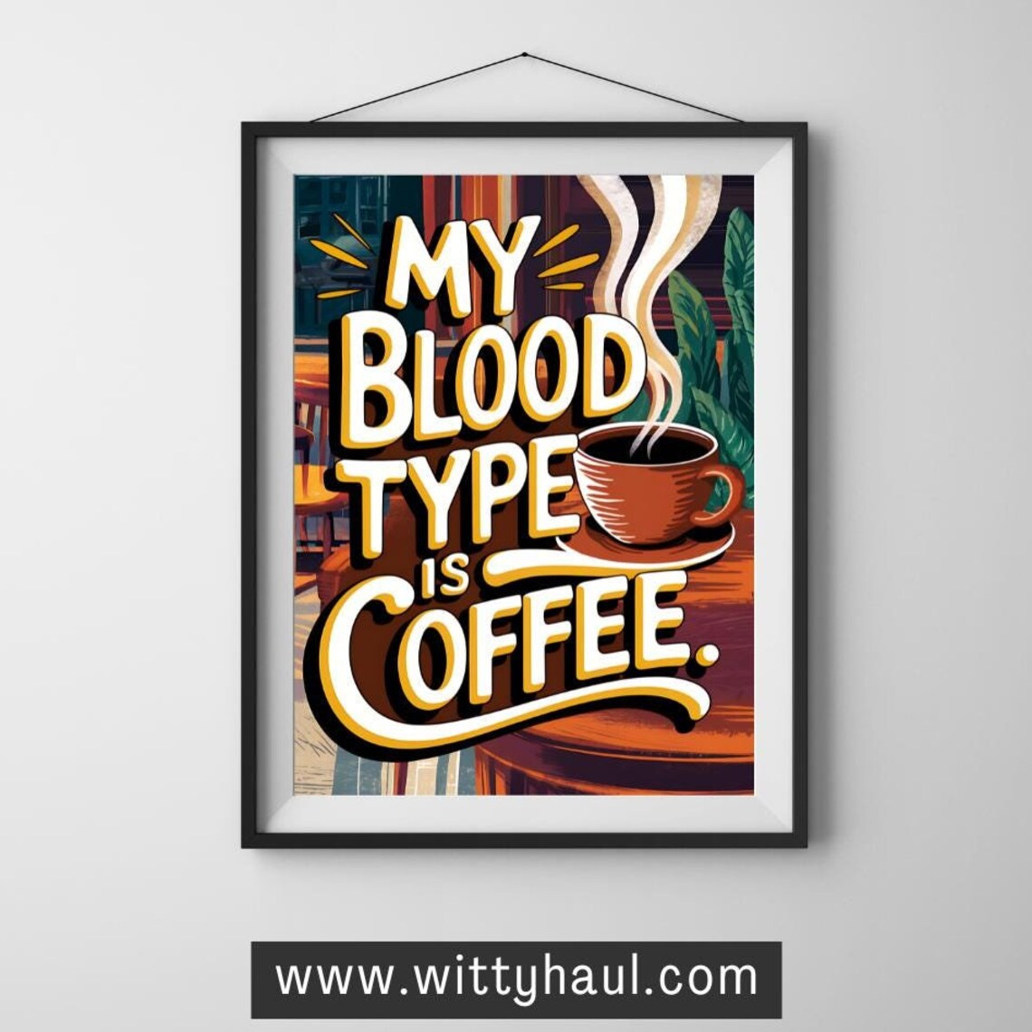Coffee Wall Art, Trendy Bar Decor Poster