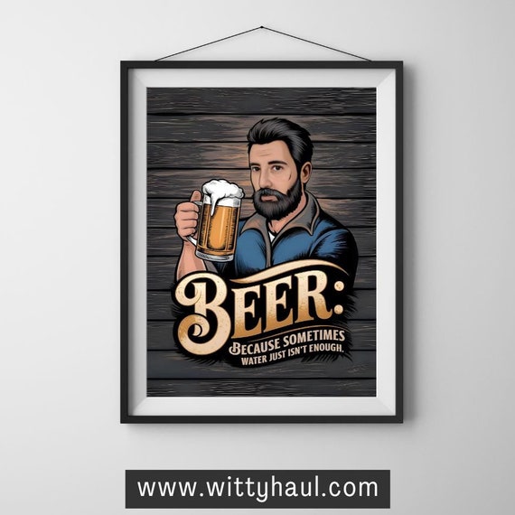 Beer Wall Art, Funny Beer Jokes Poster