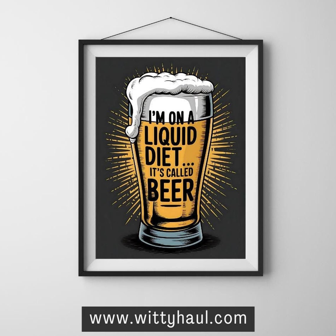 Beer Humour Art Print, Funny Beer Jokes