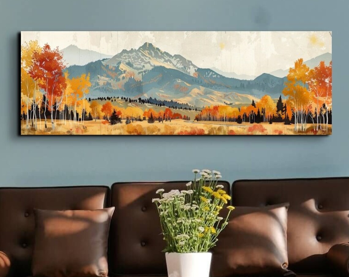 Sun Valley Idaho Mid-Century Modern Panoramic Art Print