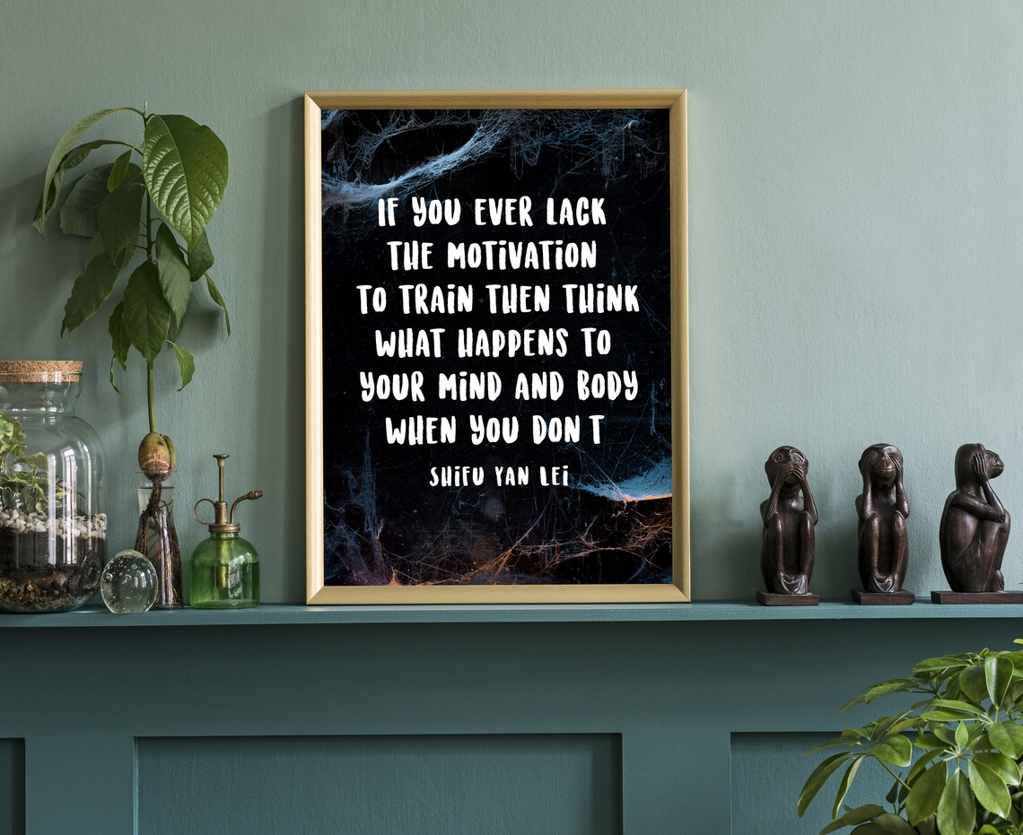 Shifu Yan Lei Motivation Quote Dark Gym Motivational Training Poster - Image 4