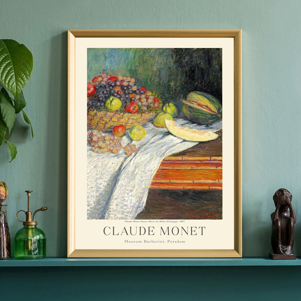 Claude Monet Still Life Melon Grapes Figs Tablecloth Art Poster - Image 4