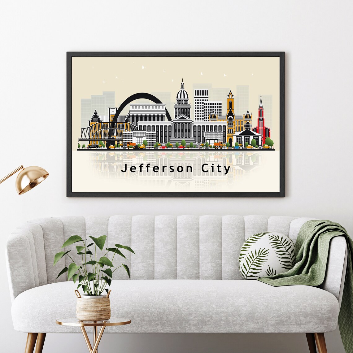 Jefferson City Missouri Capitol Dome Flat Illustration Travel Poster - Image 3