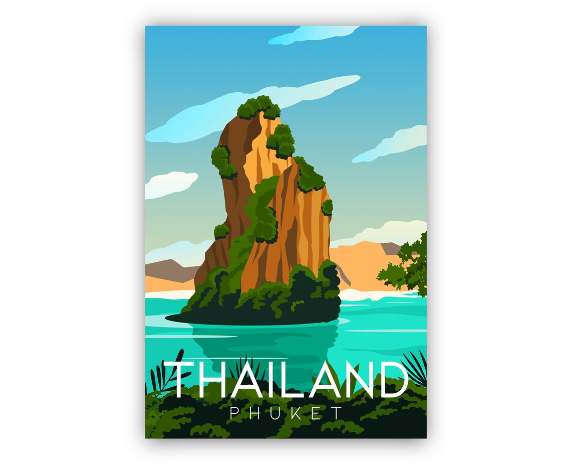Thailand Phuket Limestone Karst Island Tropical Sea Travel Poster - Image 2
