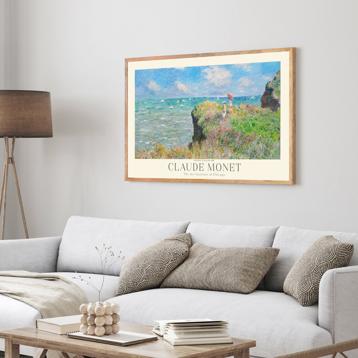 Claude Monet Cliff Walk at Pourville 1882 Museum Exhibition Wall Art Poster - Image 4