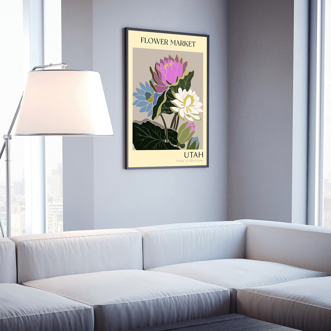 Utah Flower Market Water Lily Botanical Vintage Collection Poster - Image 3