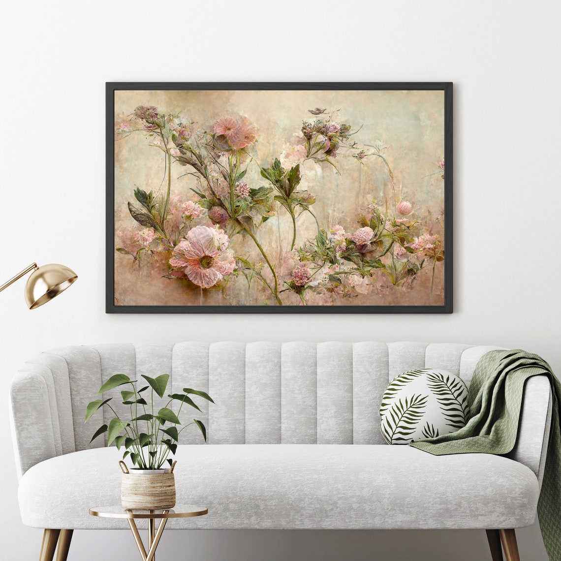 Pink Wildflowers Vintage Botanical Textured Floral Art Poster Print - Image 3