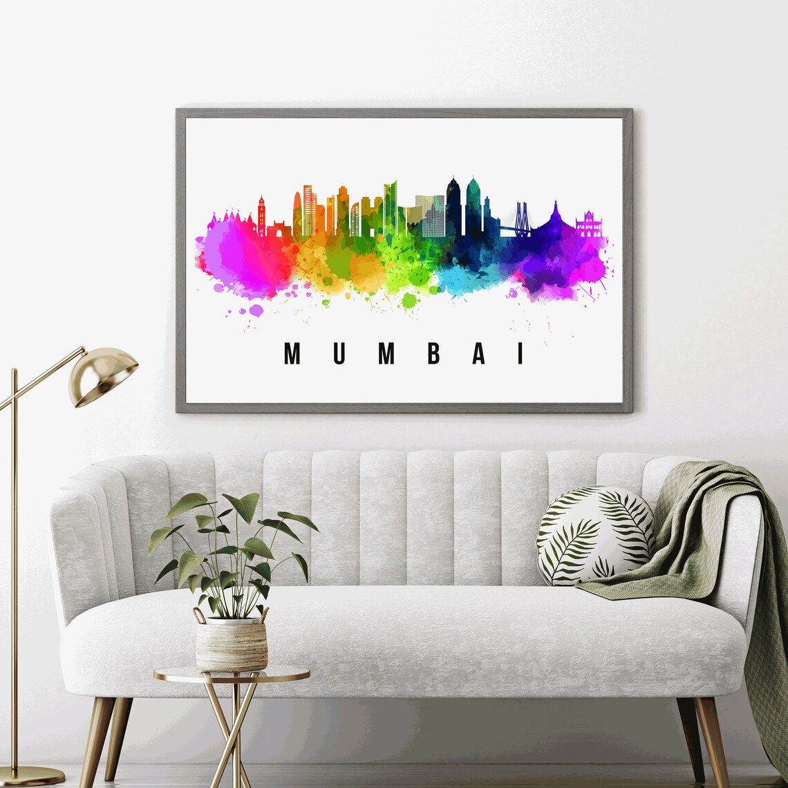 Mumbai India Gateway Of India Rainbow Watercolor Travel Poster - Image 3