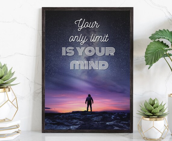 Your Only Limit Is Your Mind Starry Night Hiker Motivational Poster
