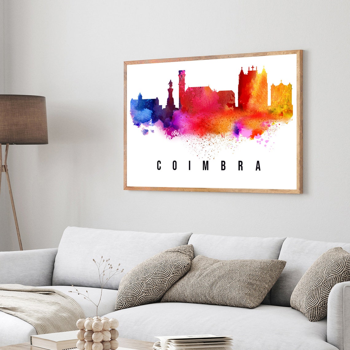 Coimbra Portugal Poster Skyline Poster Cityscape Poster Portugal Landmark City Illustration Poster Home Wall Art Office Wall Art - Image 3
